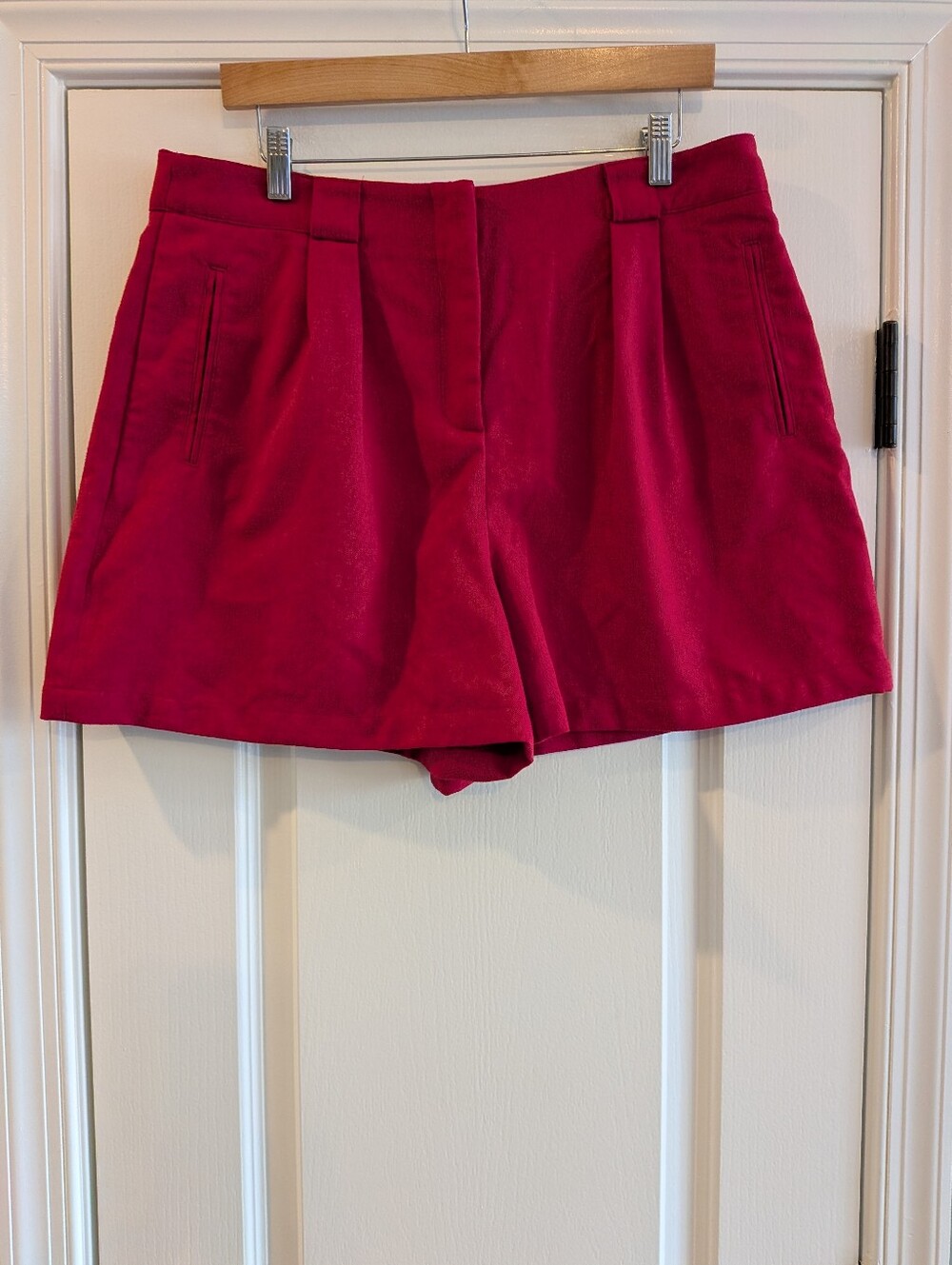 Tuckernuck Tailored Safari Preppy Shorts Red Pleated Business Casual Size XL